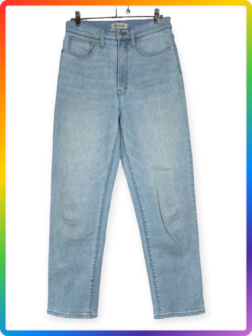 Madewell Perfect Vintage Straight Jeans WOMENS 28 Light Blue High Rise